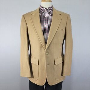 VTG Hardwick Men's Sport Coat Blazer Two Button Beige Camel Hair Size 40R